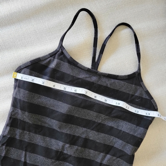 Lululemon Power Y Tank Top Black Grey Striped 4 - Picture 8 of 9